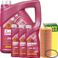 MANN-FILTER Ölfilter + MANNOL 5W-30 Combi LL, 8L