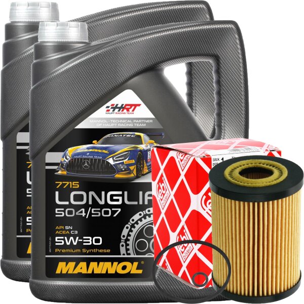 FEBI BILSTEIN Ölfilter + MANNOL Longlife MB 229.51 5W-30, 10 Liter
