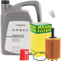 MANN-FILTER Ölfilter + VAG Original 0W-30 Motoröl LongLife III 3 FE, 5 Liter
