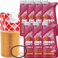 FEBI BILSTEIN Ölfilter + MANNOL Combi LL 5W-30, 7x1...
