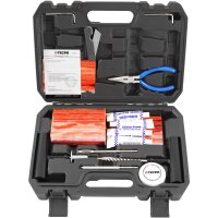 TECPO Reifenreparatur Set, 78-teilig + Mechaniker-Handschuhe, Größe L, 12 Paar