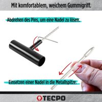 TECPO Reifenreparatur Set, 78-teilig + Mechaniker-Handschuhe, Größe L, 12 Paar