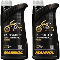 2x MANNOL 2-Takt Universal Motorradöl API TC, 1L