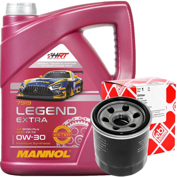 FEBI BILSTEIN 184441 Ölfilter + MANNOL Legend Extra 0W-30, 5 L