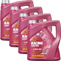MANNOL Racing+Ester 10W-60 Motoröl API SN/SM/CF, 4x4 Liter