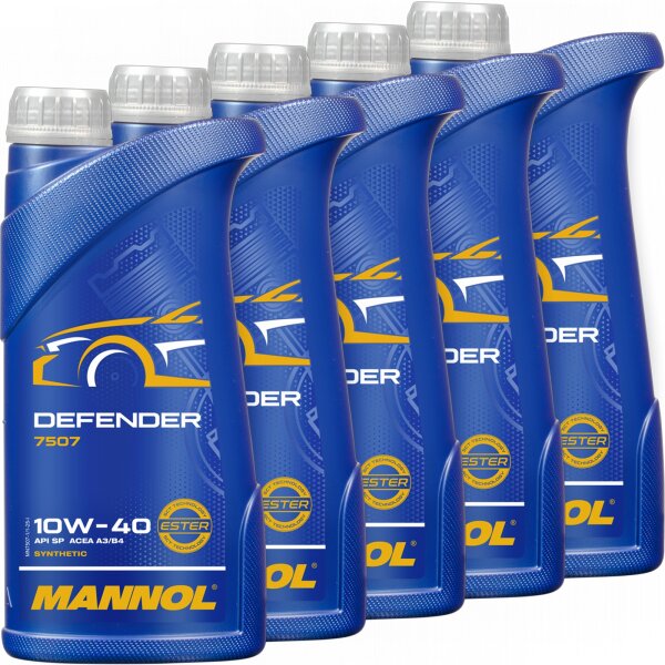 5x MANNOL Defender 10W-40 API SL/CF, 1L