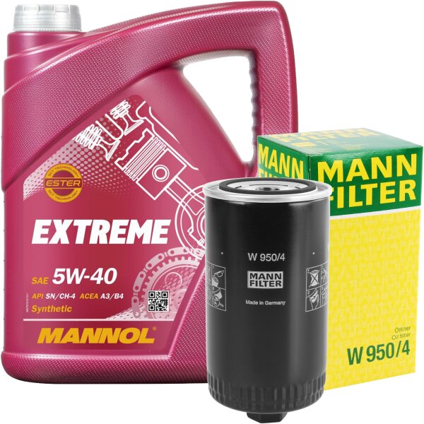 MANN-FILTER Ölfilter + MANNOL Extreme 5W-40, 5 Liter