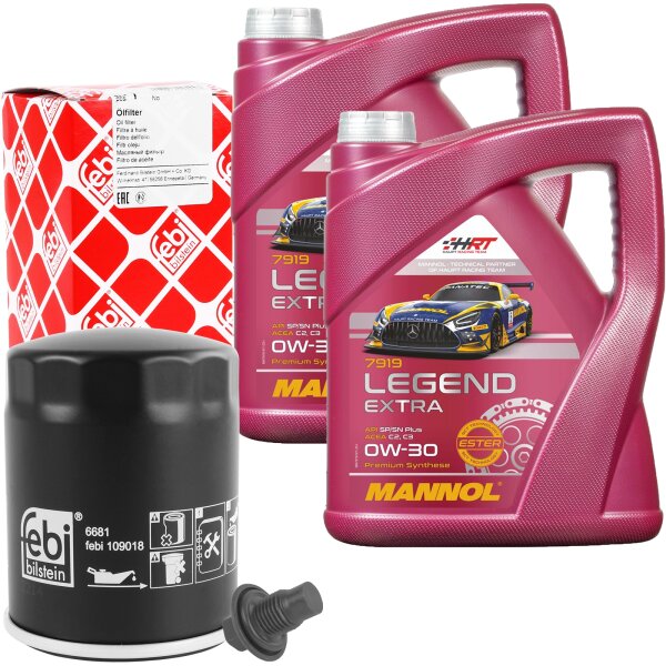 FEBI Ölfilter + Schraube + MANNOL Legend Extra 0W-30, 2x5L Liter