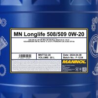 3x MANNOL Longlife 508/509 0W-20, 20L