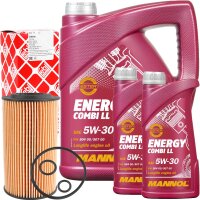FEBI BILSTEIN Ölfilter + MANNOL Combi LL 5W-30, 7 Liter