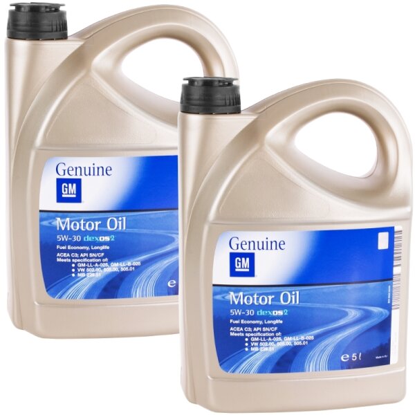 2x OE OPEL GM 5W-30 dexos2 Motoröl, 5L