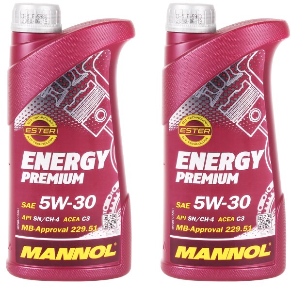 MANNOL ENERGY PREMIUM 5W-30, 2x1 Liter