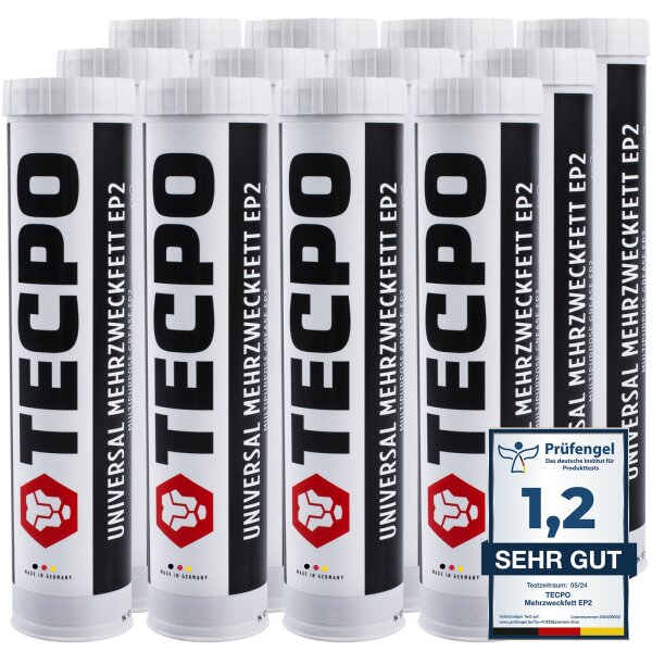 12x TECPO Universal Mehrzweckfett EP2, 400g