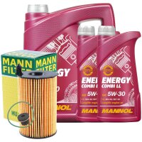 MANN-FILTER Ölfilter + MANNOL Energy Combi LL 5W-30,...