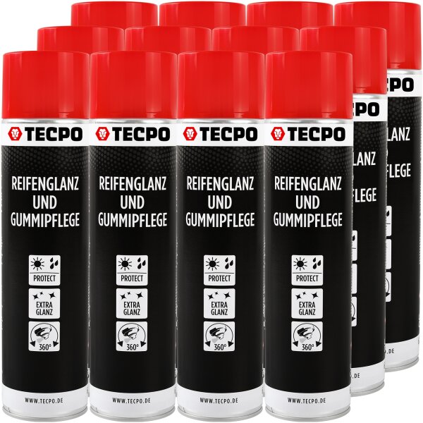 12x TECPO Reifen-Glanz-Spray, 600 ml