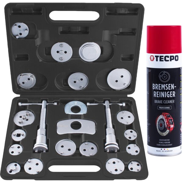 TECPO Bremskolbenrücksteller Satz 22-teillig + Bremsenreiniger 500 mL