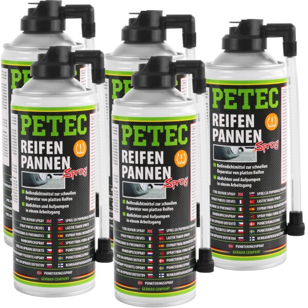 5x PETEC Reifenpannenspray PKW, 400 ml