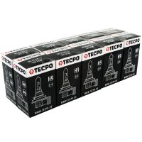 10x TECPO Glühbirne H9 12V 65W, PGJ19-5
