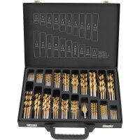 TECPO Spiralbohrer Satz HSS Titan nitriert, 1-10 mm, 231-teilig + BGS ANSCHLEIFVORRICHTUNG