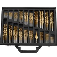 TECPO Spiralbohrer Satz HSS Titan nitriert, 1-10 mm, 231-teilig + BGS ANSCHLEIFVORRICHTUNG
