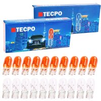10x TECPO Glassockel W5W + 10x Seitenblinker WY5W