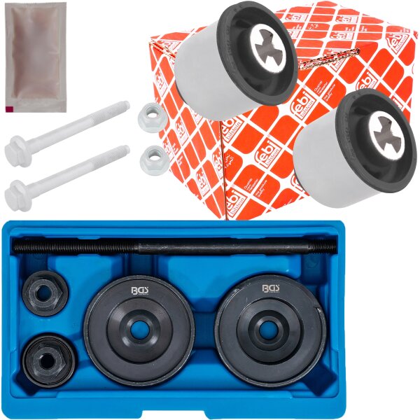 FEBI Reparatursatz, Achskörper + BGS Hinterachsbuchsen-Werkzeug