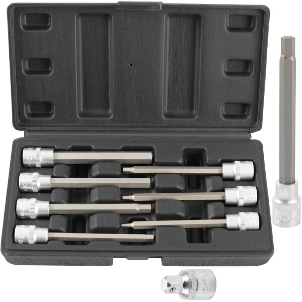 TECPO Steckschlüssel Satz Sechskant 3/8 Zoll + Adapter