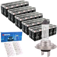 50x TECPO H7 Halogen Glühbirne 12V 55W - PX26d + 10x...