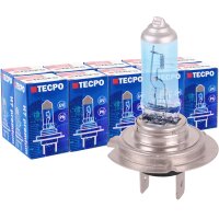 10x TECPO H7 Glühbirne 12V 55W, PX26d, Super White,...