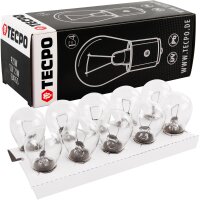 TECPO Glühlbirne P21W 12V 21W BA15S, 50 Stück