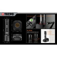 TECPO LED Taschenlampe mit 600 Lumen