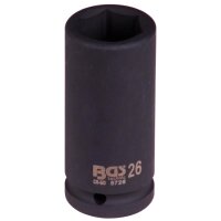 BGS Kraft-Steckschlüssel-Einsatz Sechskant, tief | Antrieb Innenvierkant 20mm (3/4") | SW 26mm