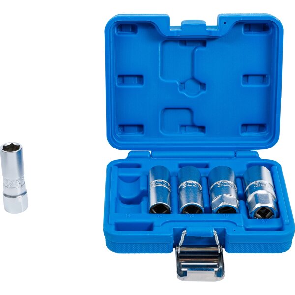 BGS Zündkerzen-Einsatz-Satz Sechskant | Antrieb Innenvierkant 12,5 mm (1/2") | SW 14 - 21 mm | 5-tlg.
