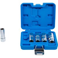 BGS Zündkerzen-Einsatz-Satz Sechskant | Antrieb Innenvierkant 12,5 mm (1/2") | SW 14 - 21 mm | 5-tlg.