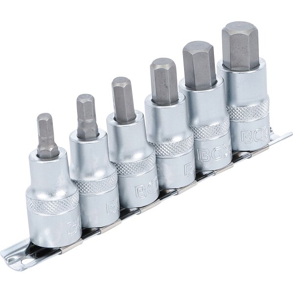 BGS Innensechskant Bit-Einsatz-Set, 6-14 mm, 12,5 (1/2") 6-tlg.