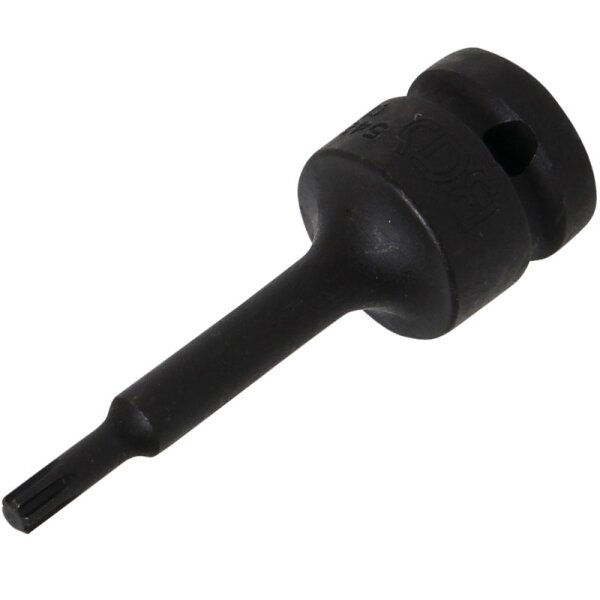 BGS Kraft-Bit-Einsatz | Länge 75 mm | Antrieb Innenvierkant 12,5 mm (1/2") | Keil-Profil (für RIBE) M5