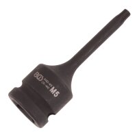 BGS Kraft-Bit-Einsatz | Länge 75 mm | Antrieb Innenvierkant 12,5 mm (1/2") | Keil-Profil (für RIBE) M5