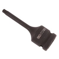 BGS Kraft-Bit-Einsatz | Länge 75 mm | Antrieb Innenvierkant 12,5 mm (1/2") | Keil-Profil (für RIBE) M5