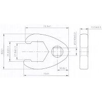 BGS Hahnenfußschlüssel 12.5 mm 1/2", 33 mm