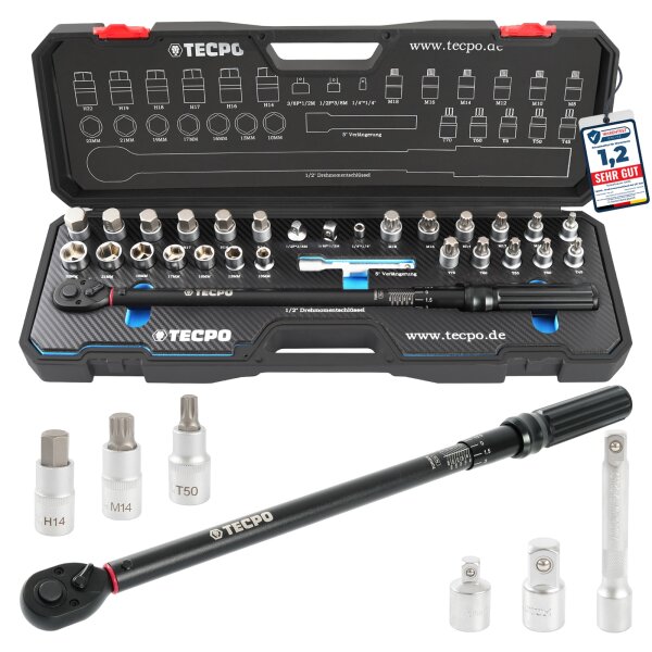 TECPO Drehmomentschlüssel-Satz 1/2" 28-tlg.
