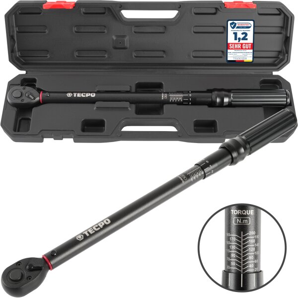 TECPO Drehmomentschlüssel 1/2 Zoll, 20-200 Nm