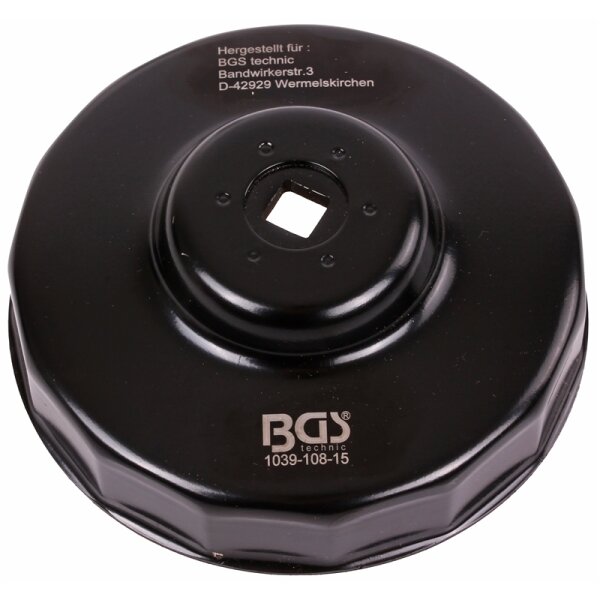 BGS Ölfilterkappe 108 mm x 15-kant