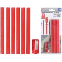 BGS DIY Zimmermannsbleistifte | 175 mm | mit Spitzer | 7-tlg.