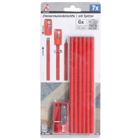 BGS DIY Zimmermannsbleistifte | 175 mm | mit Spitzer | 7-tlg.