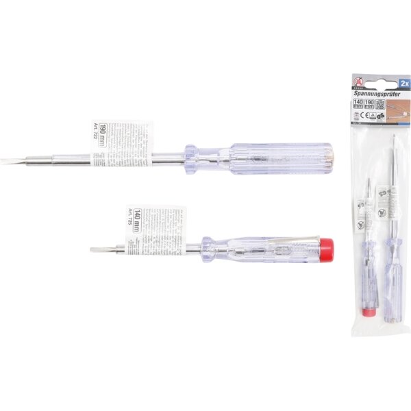 BGS DIY Spannungsprüfer | 120 - 250 V | 140 / 190 mm | 2-tlg.