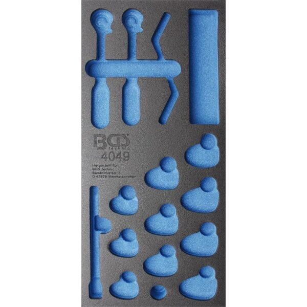 BGS 1/3 Werkstattwageneinlage, leer für: Hahnenfußschlüssel und Offen Ringschlüssel, 15-tlg.