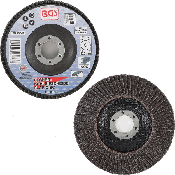 BGS Fächer-Schleif-Scheibe, Ø 125 mm, Körnung 60