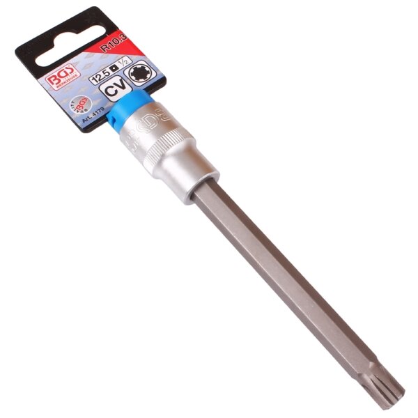 BGS Bit-Einsatz | Länge 140 mm | Antrieb Innenvierkant 12,5 mm (1/2") | Keil-Profil (für RIBE) M10,3