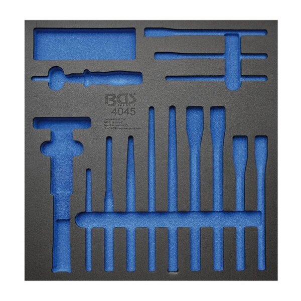 BGS 2/3 Werkstattwageneinlage, leer für: Splintentreiber, Meissel und Körner, 15-tlg.