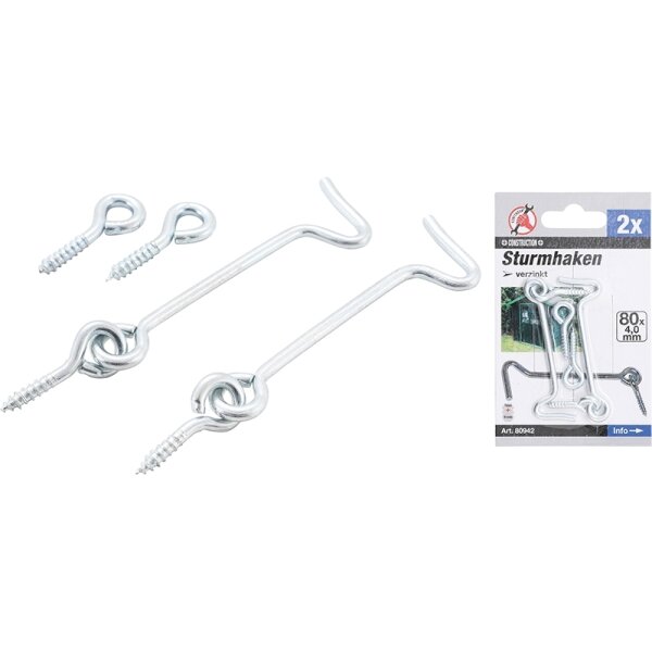 BGS Sturmhaken, 4,0 x 80 mm, 2-tlg.